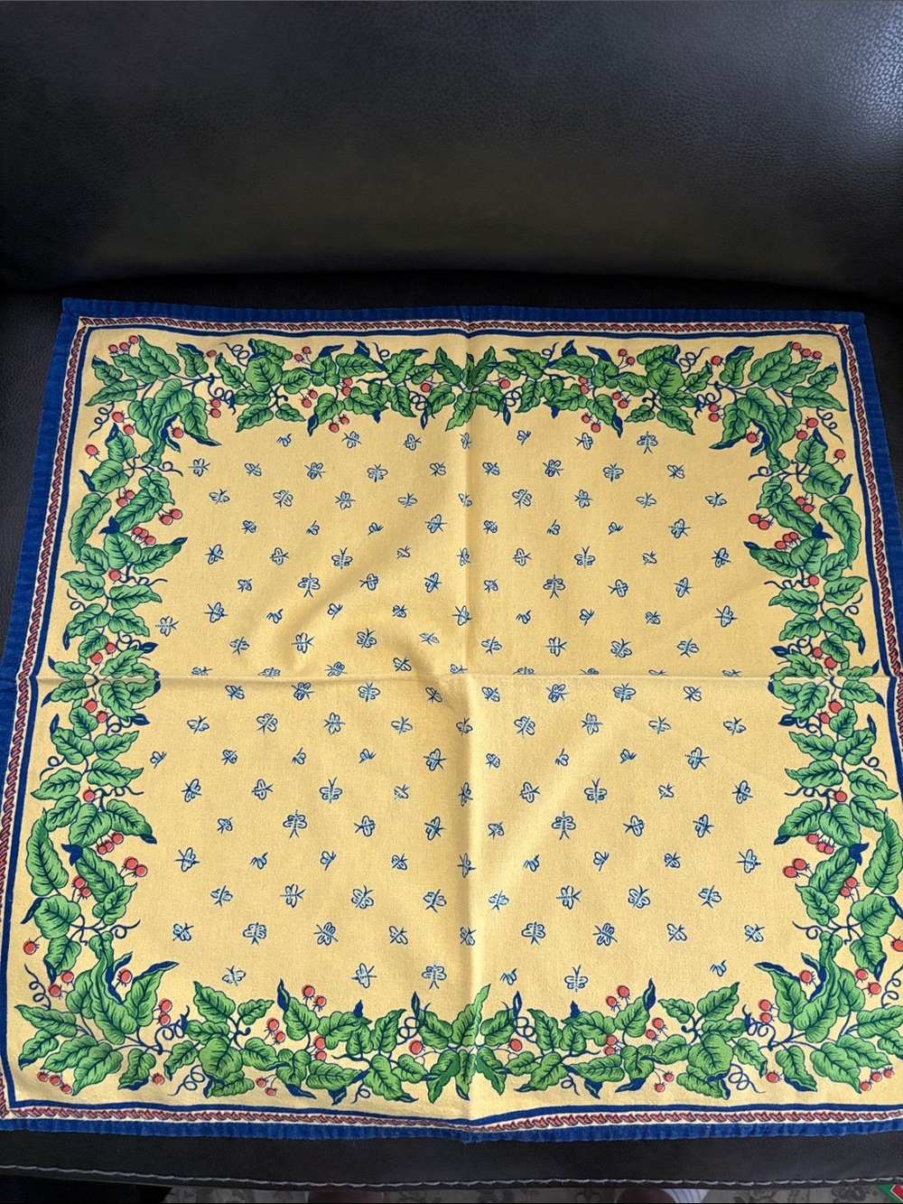 Yellow and Blue Floral Cotton Placemats and Napkins Set - Williams Sonoma - Picture 6 of 11